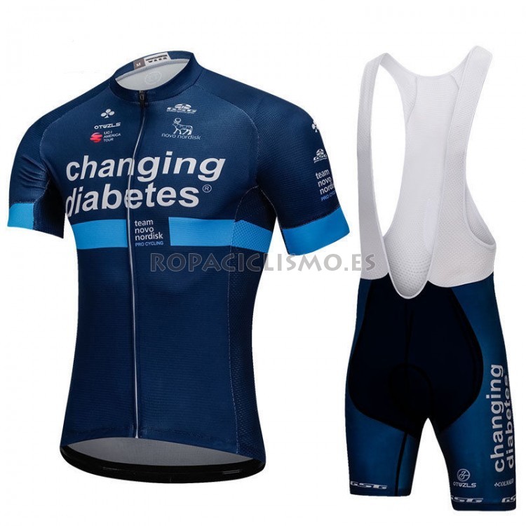 Maillot Novo Nordisk Tirantes Mangas Cortas 2018 Azul